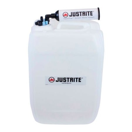 Justrite Justrite VaporTrap UN/DOT Carboy W/ Filter Kit, HDPE, 20-Liter, 8 Ports 12847
